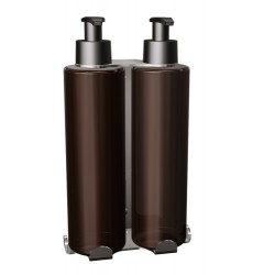 Uchwyt-dozownik mydła w płynie i szamponu 2x300ml ANDEX Technic 349SG stal nierdzewna polerowana