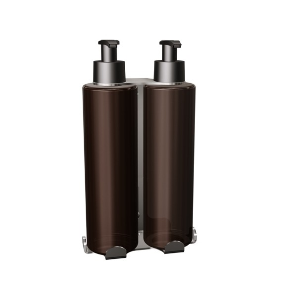 Uchwyt-dozownik mydła w płynie i szamponu 2x300ml ANDEX Technic 349SG stal nierdzewna polerowana
