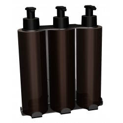 Uchwyt-dozownik mydła w płynie,szamponu, odżywki 3x300ml ANDEX Technic 350NG stal nierdzewna czarny