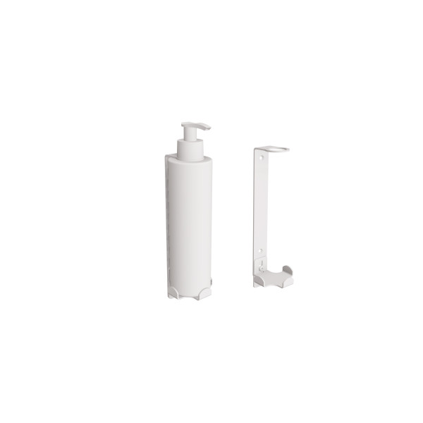 Uchwyt-dozownik mydła w płynie 300ml ANDEX Technic 348B stal nierdzewna biały