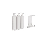 Uchwyt-dozownik mydła w płynie, szamponu, i odżywki 3x300ml ANDEX Technic 350B stal nierdzewna biały