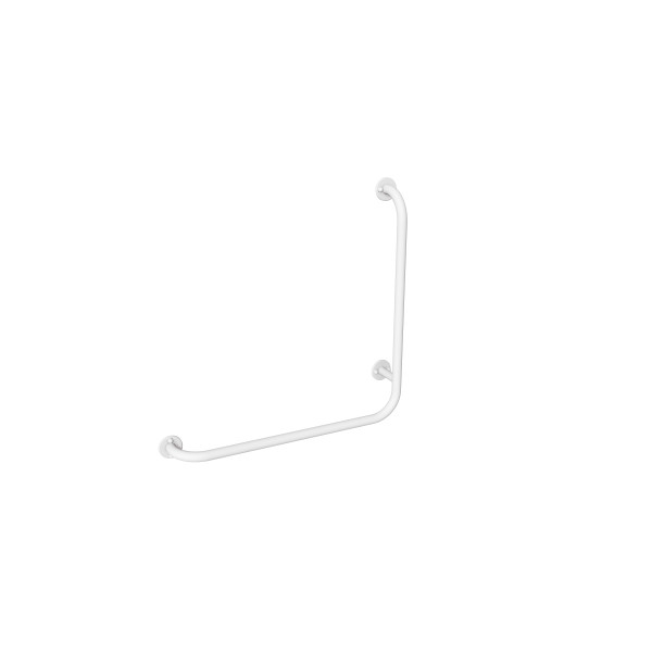 Uchwyt kątowy lewy 60x60cm Ø25 ANDEX Bez Barier 824/L/B stal nierdzewna biały