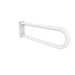 Uchwyt półokrągły stały 70cm z płytą Ø32 ANDEX Bez Barier 827/70/B stal nierdzewna biały