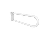 Uchwyt półokrągły stały 70cm z płytą Ø32 ANDEX Bez Barier 827/70/B stal nierdzewna biały