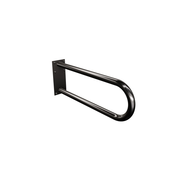 Uchwyt półokrągły Ø32 uchylny 60cm z płytą ANDEX Bez Barier 828NG stal nierdzewna czarny