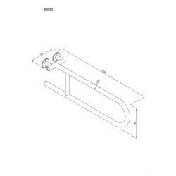 Uchwyt półokrągły Ø25 stały 80cm ANDEX Bez Barier 800/80CC stal nierdzewna polerowana