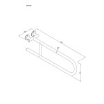 Uchwyt półokrągły Ø25 stały 80cm ANDEX Bez Barier 800/80CC stal nierdzewna polerowana