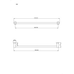 Wieszak rurka 50 cm ANDEX Sanibella 504B biały