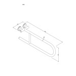 Uchwyt półokrągły Ø25 stały 60cm ANDEX Bez Barier 800B stal nierdzewna biały