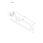 Uchwyt półokrągły Ø25 uchylny 85cm z wieszakiem na papier ANDEX Bez Barier 801/W/85NG stal nierdzewna czarny