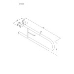 Uchwyt półokrągły Ø25 uchylny 80cm z wieszakiem na papier ANDEX Bez Barier 801/W/80NG stal nierdzewna czarny