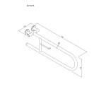 Uchwyt półokrągły Ø25 uchylny 75cm z wieszakiem na papier ANDEX Bez Barier 801/W/75NG stal nierdzewna czarny