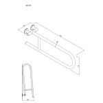 Uchwyt półokrągły Ø25 uchylny 75cm ANDEX Bez Barier 801/75NG stal nierdzewna czarny