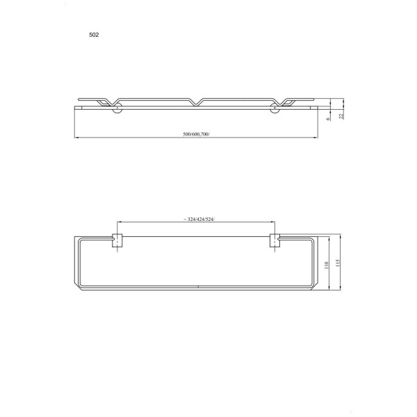 Półka łazienkowa z ramką 60cm ANDEX Sanibella 502/60/CC chrom