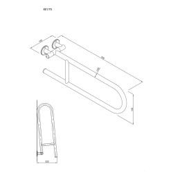 Uchwyt półokrągły uchylny 70 cm ANDEX Bez Barier 801/70/NG stal nierdzewna czarny