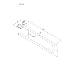 Uchwyt półokrągły Ø25 uchylny 85cm z wieszakiem na papier ANDEX Bez Barier 801/W/85CC stal nierdzewna polerowana