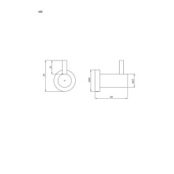 Wieszak 1-hakowy długość 6cm ANDEX Norwegian 466SG stal nierdzewna polerowana