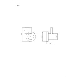 Wieszak 1-hakowy długość 3cm ANDEX Norwegian 465SG stal nierdzewna polerowana