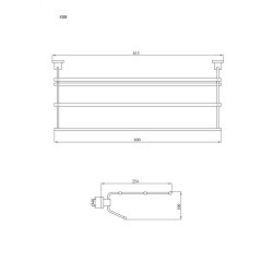 Wieszak półka 60cm ANDEX Norwegian 459SG stal nierdzewna polerowana
