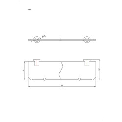 Półka łazienkowa z ramką 60cm ANDEX Norwegian 485SG stal nierdzewna polerowana