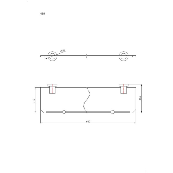 Półka łazienkowa z ramką 60cm ANDEX Norwegian 485SG stal nierdzewna polerowana