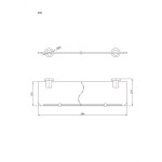 Półka łazienkowa z ramką 60cm ANDEX Norwegian 485SG stal nierdzewna polerowana