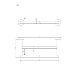 Wieszak 2-u rurkowy długość 60cm ANDEX Norwegian 453SG stal nierdzewna polerowana