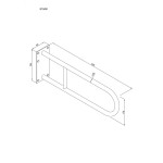 Uchwyt półokrągły Ø25 stały 60cm z płytą ANDEX Bez Barier 819B stal nierdzewna biały