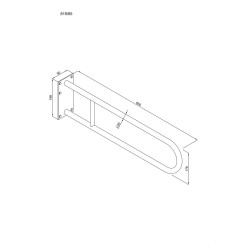 Uchwyt półokrągły Ø25 stały 85cm z płytą ANDEX Bez Barier 819/85CC stal nierdzewna polerowana