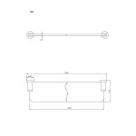 Półka łazienkowa szklana długość 50cm ANDEX Novel 900SG stal nierdzewna polerowana