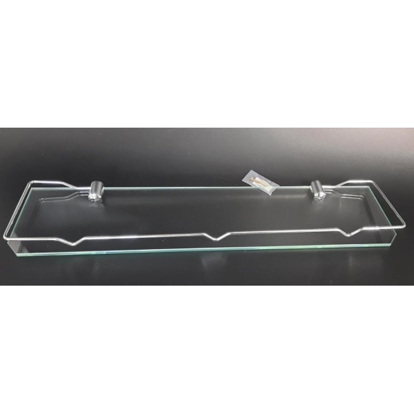 Półka łazienkowa szklana z ramką (60 cm)