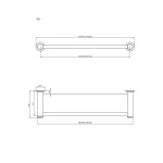 Półka łazienkowa szklana 50cm ANDEX Classic 001/50CC chrom