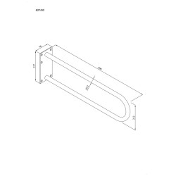 Uchwyt półokrągły Ø32 stały 80cm z płytą ANDEX Bez Barier 827/80NG stal nierdzewna czarny