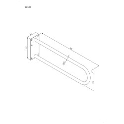 Uchwyt półokrągły Ø32 stały 70cm z płytą ANDEX Bez Barier 827/70NG stal nierdzewna czarny