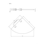 Półka łazienkowa narożna szklana 10 mm ANDEX Classic 052/10/CC chrom