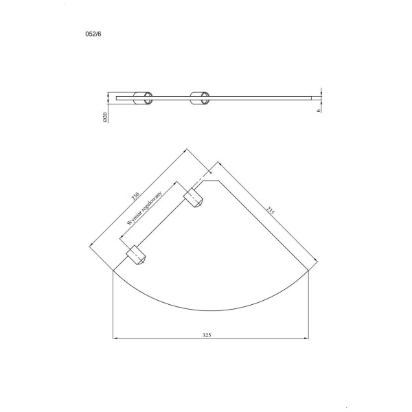 Półka łazienkowa narożna szklana 6 mm ANDEX Classic 052/6/CC chrom