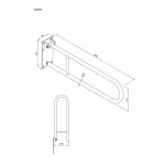 Uchwyt półokrągły Ø32 uchylny 80cm z płytą ANDEX Bez Barier 828/80CC stal nierdzewna polerowana