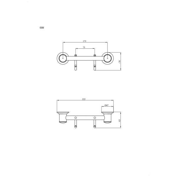 Wieszak 2-hakowy ANDEX Classic 008CC chrom