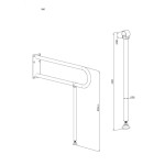 Podpora (noga) Ø32 do uchwytu stałego ANDEX Bez Barier 841NG stal niedzewna czarny