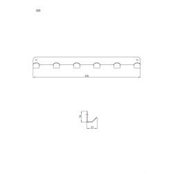 Wieszak 6-hakowy ANDEX Technic 329B stal nierdzewna biały