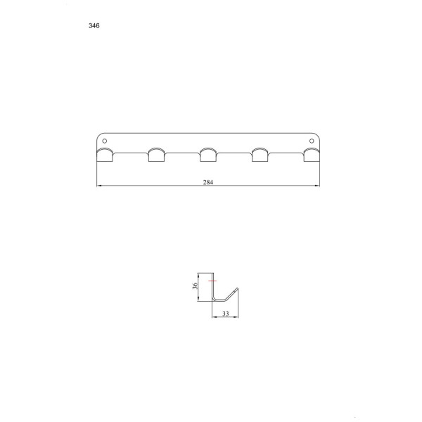 Wieszak 5-o hakowy ANDEX Technic 346SG stal nierdzewna polerowana