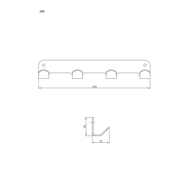 Wieszak 4-hakowy ANDEX Technic 306B stal nierdzewna biały
