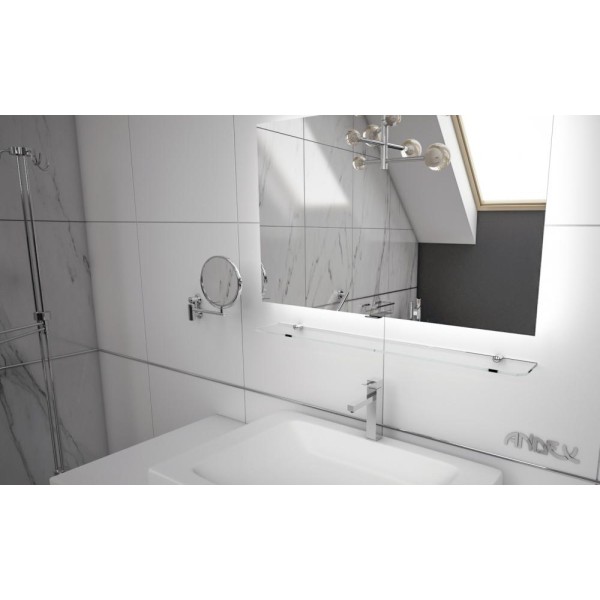 Półka łazienkowa szklana 60 cm ANDEX Classic 051/60/CC chrom