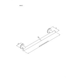 Uchwyt prosty prysznicowy 26,5cm Ø25 ANDEX Bez Barier 804/265CC stal nierdzewna polerowana