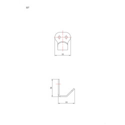 Wieszak 1-hakowy ANDEX Technic 327B stal nierdzewna biały