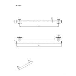 Uchwyt prosty prysznicowy 56,5 cm Ø32 ANDEX Bez Barier 843/565/CC stal nierdzewna polerowana