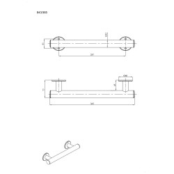 Uchwyt prosty Ø32 prysznicowy 36,5cm ANDEX Bez Barier 843/365CC stal nierdzewna polerowana