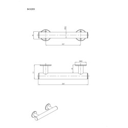 Uchwyt prosty Ø32 prysznicowy 26,5cm ANDEX Bez Barier 843/265CC stal nierdzewna polerowana