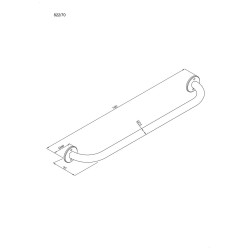 Uchwyt prosty 70cm Ø25 ANDEX Bez Barier 822/70CC stal nierdzewna polerowana