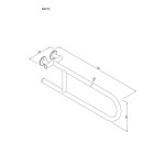 Uchwyt półokrągły Ø25 uchylny 70cm ANDEX Bez Barier 801/70CC stal nierdzewna polerowana